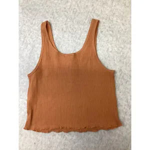Billabong Womens Ribbed Tank Top Terracotta Orange Lettuce Hem Size M NWOT thumbnail 4
