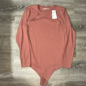 Abercrombie & Fitch NEW Seamless Ribbed Cutout Bodysuit Wine Size‎ XL thumbnail 2
