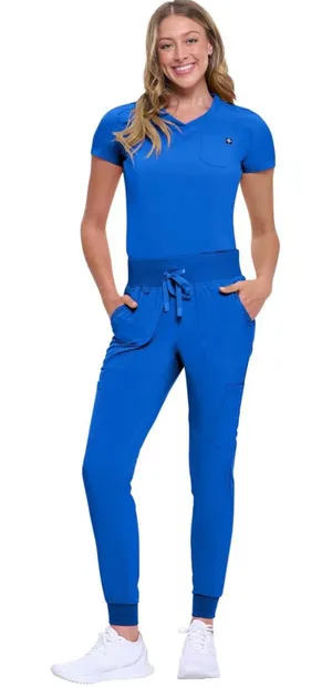 Natural Uniforms Womens Cool Stretch Modern nurse Cna Yoga Jogger Scrubs BLUE XS thumbnail 1
