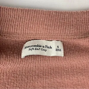Abercrombie & Fitch women's small soft cozy tan sweater open cardigan brown casu thumbnail 3