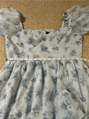 Lulus NWOT Luxe Brilliance Light Blue Floral Organza Floral Midi Dress thumbnail 7