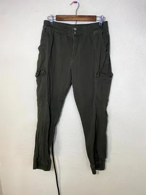 Madden Girl Womens Cargo Jogger Pants Olive Green Size XL thumbnail 2
