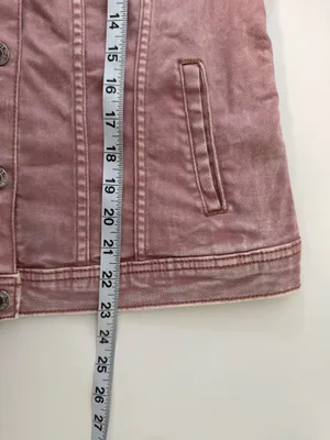 Maurices Blush Pink Denim Jacket Collared Button Front thumbnail 8