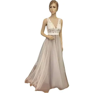 Hebeos wedding dress white lace‎ and tool over champagne sz 2 thumbnail 4