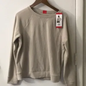 Marc New York Andrew Marc Crewneck Beige Sweater M Academia Cabincore Preppy NEW thumbnail 1