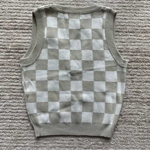 Charlie Holiday Avalon Checkered Sweater Vest Cream NWT Size XS thumbnail 3