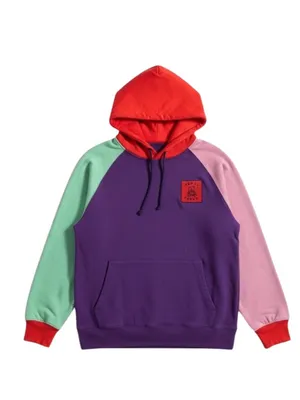 Teddy Fresh Color Block‎ Hoodie Purple, Red, Pink, Green Size Large EUC thumbnail 2