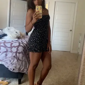 Reformation Black Floral Mini Slip Dress SIZE 0 Micro Smocked Calico Y2K $200 thumbnail 6