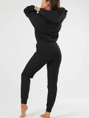 NAMA Enlighten Onesie Black Hooded Wrap Jogger Jumpsuit Athleisure M thumbnail 7
