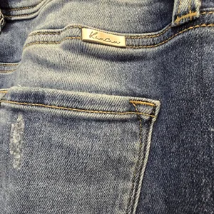{29} KanCan Distressed Blue Jean Split Flare Hem Fringe Detail thumbnail 11