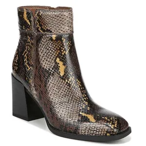 Franco Sarto Generous Snake Skin Block Heel Square Toe Generous Leather Boot 7.5 thumbnail 1