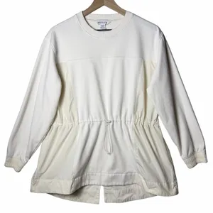 Athleta Triumph Hybrid Crewneck Sweatshirt Magnolia White Cream Women's size M thumbnail 1