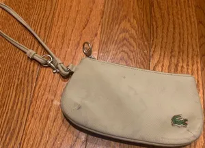Vintage Lacoste Canvas Piqué Wristlet Clutch Pouch – Summer Sand Beige / Khaki thumbnail 1
