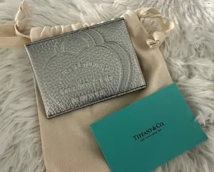 Tiffany & Co. Return to Tiffany RTT Silver Leather Card Case‎ Wallet New thumbnail 1