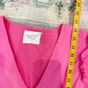 Tuckerneck Hyacinth‎ House Fuchsia Pascale Mini Dress Small Tiered Puff Sleeve thumbnail 6