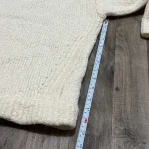 Free People Lofty Off White Alpaca Blend Cozy V-Neck Pullover Sweater M thumbnail 6