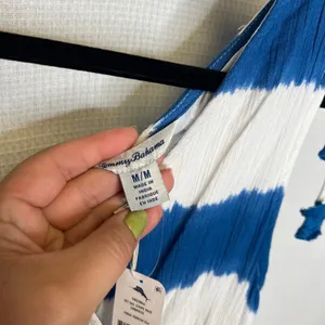 Tommy Bahama Set Sail Stripe Maxi Sundress Turkish Sea Blue White M NEW SW620844 thumbnail 4