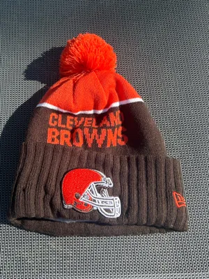 Cleveland‎ Browns '15 Sport Knit beanie nfl winter hat brown orange pompom thumbnail 2