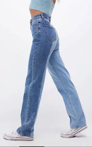 Eco Two-Tone 90’s Boyfriend Jeans thumbnail 1