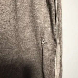 Ribbed High Waisted Tummy Control Drawstring Wide Leg Color Block Fleece Trouser thumbnail 8