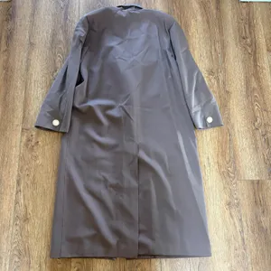 VTG 80s Linda Richards 100%‎ Wool Trench Coat Mauve Brown Made in USA sz 12 FLAW thumbnail 13