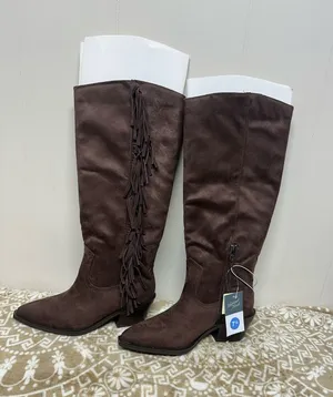 Universal Threads Brown Over-the-Knee Fringe Boots thumbnail 1