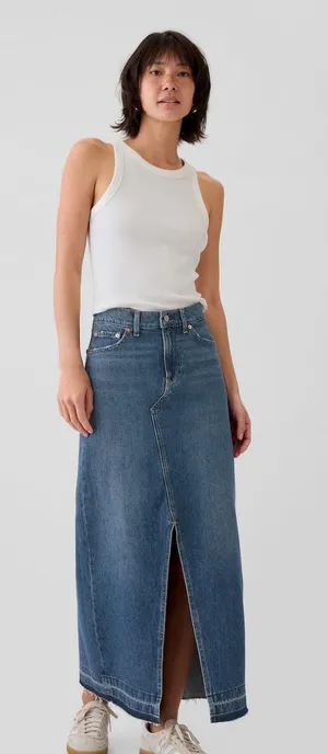 Denim Midi Skirt thumbnail 1