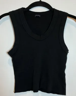 Brandy Melville Black Ribbed Cropped‎ Tank Top thumbnail 1