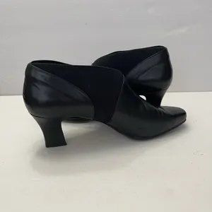 Nine West Shaw Black Leather‎ Heel Ankle Bootie Shoes Square Toe Womens 7.5 thumbnail 9