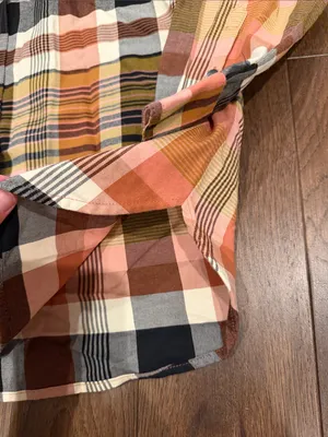 Madewell Pink, Brown, Cream Plaid Button-Down Shirt Women’s Size Medium - C1-616 thumbnail 6