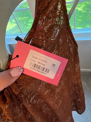 Edikted Brown Lace Mini Dress thumbnail 3