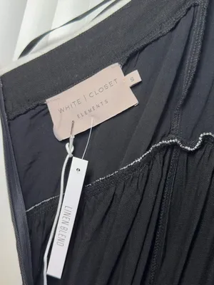 White Closet Black White Linen Blend Halter Neck Maxi Dress Small NWT thumbnail 6