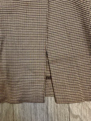 Bebe Houndstooth Pencil Midi Skirt Brown Vintage Size 4 thumbnail 2