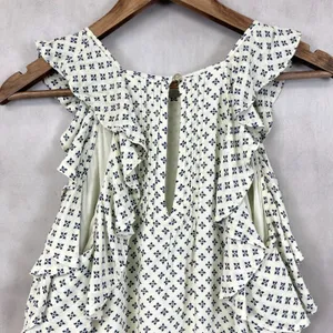 Abercrombie Fitch Womens Ruffle Top Small Romantic Cottage Boho Dainty Soft Girl thumbnail 6