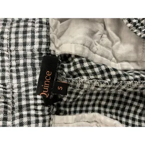 Quince Womens Shorts Gingham Checkered 100% Linen Drawstring Black White S thumbnail 5