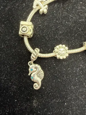 Silver-Tone Charm Bracelet with Beach and Travel Themed Charms thumbnail 2