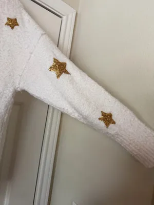 Peach Love White & Gold Star Sweater thumbnail 5