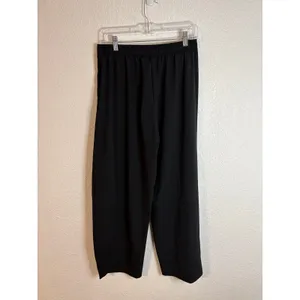 Uniqlo Wide Leg Nylon Pant Womens Size Large Black Japan NWT Drawstring thumbnail 2