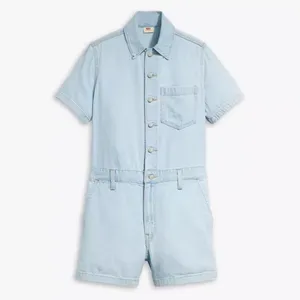Levi's Heritage Denim Romper‎ Shortsleeve Light Blue 100% Cotton C46 thumbnail 3