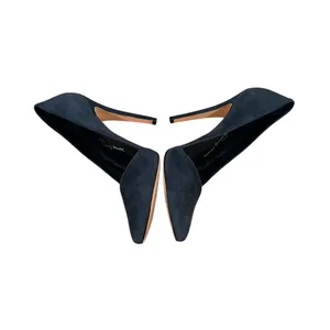 Alice + Olivia Stacey Bendet blue suede leather heels pumps 39.5 or 9 thumbnail 3