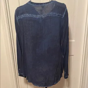 Cato 👖👖👖BOGOHO 👖👖👖Blue Denim Color Relaxed Buttoned Long Sleeve Blouse thumbnail 7