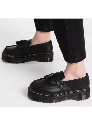 DR. MARTENS ADRIAN QUAD LEATHER PLATFORM TASSLE LOAFERS Black Size 7 thumbnail 9