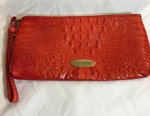 Brahmin Red/Orange Large Clutch/Wristlet with Detachable Strap Wristlet thumbnail 1