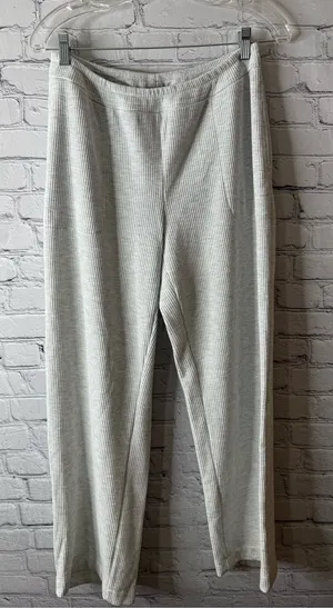 Soma Light Gray Ribbed Knit Womens  Pants medium thumbnail 1