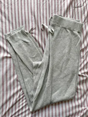 Cyrus Light Gray Ribbed Knit Lounge Pants thumbnail 1