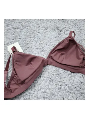 Calvin Klein Microfiber Rib Lightly Lined Triangle Bra Bralette Purple Medium thumbnail 3