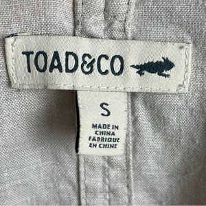 Toad&Co Tara Hemp Jumpsuit Size Small Oatmeal Chambray One Piece Tie‎ Shoulders thumbnail 5