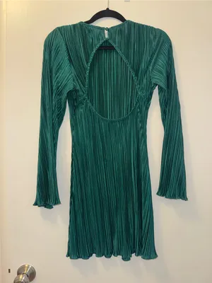 12th Tribe Tate Emerald Plisse Mini Dress thumbnail 9