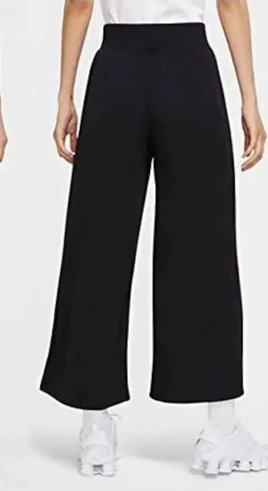Nike Black Wide-Leg Cropped Jogger Pants thumbnail 1
