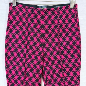 Maeve Anthropologie The Margot red Black Geometric Kick Flare Pants XXS thumbnail 5